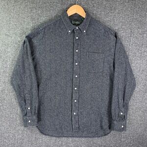 Gitman Bros Shirt Vintage Men Extra Large Gray Hereingbone Cotton USA Made